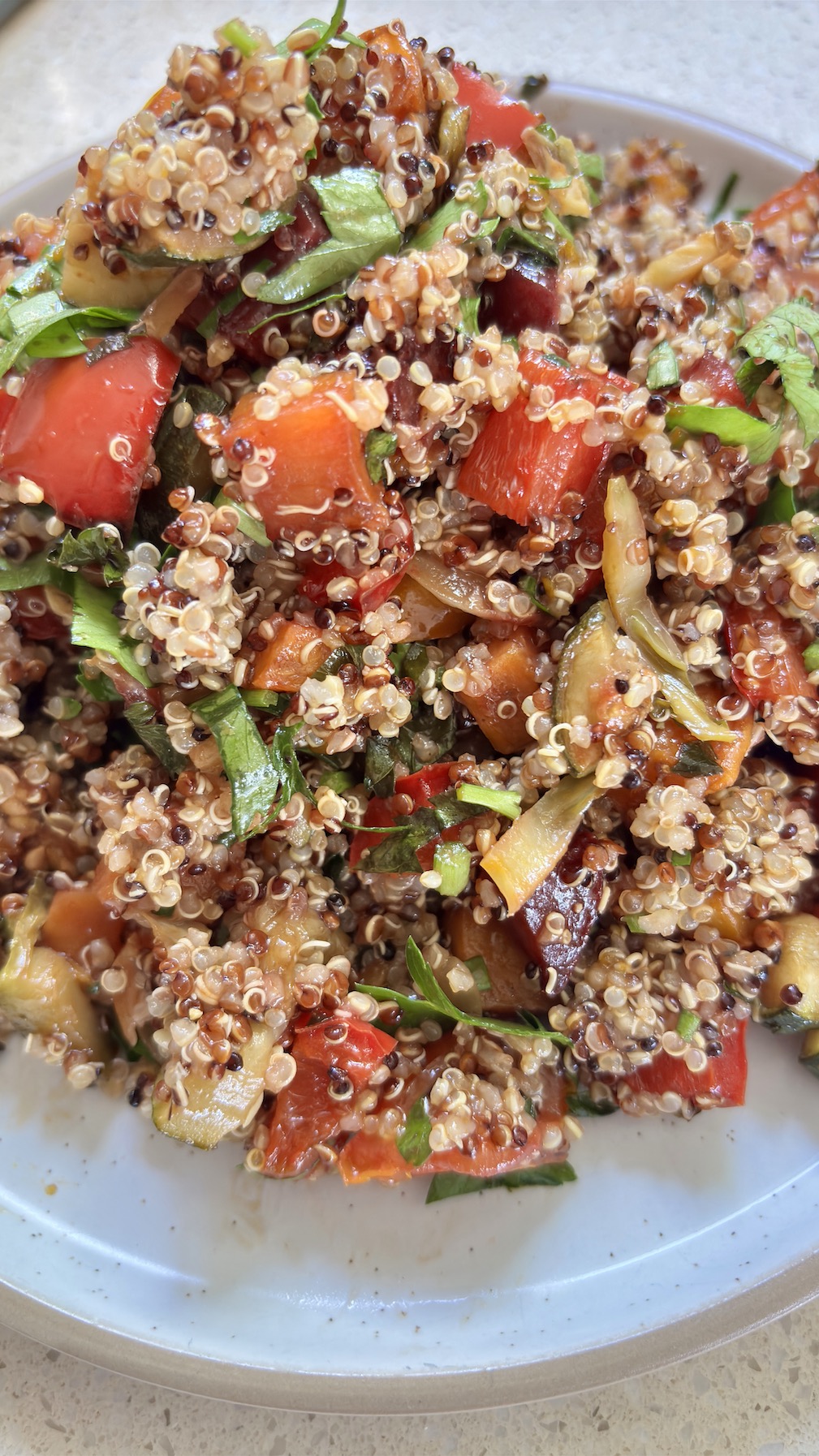 Roast Mediterranean Vegetable Quinoa Salad